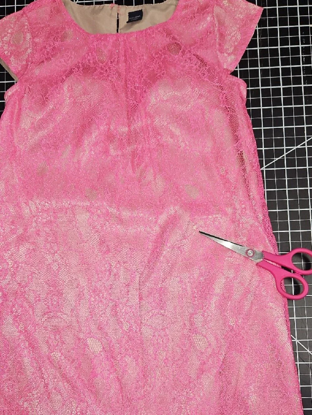 Baby GAP Bright Pink Floral Lace Shift Dress Size 5 Toddler